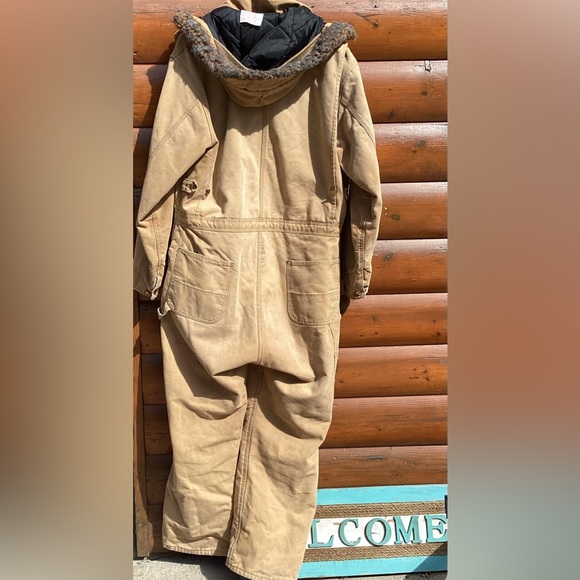 🫎 CARHARTT Red Quilted COVERALLS VNUC RARE 40 Tall UniSex - Picture 13 of 16